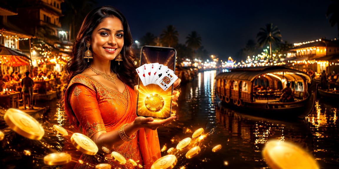 Live casino game streaming on mobile device in Kerala riverside setting